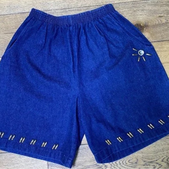 Gepetto Vintage Dark Wash Blue Denim Shorts Medium - Picture 1 of 8